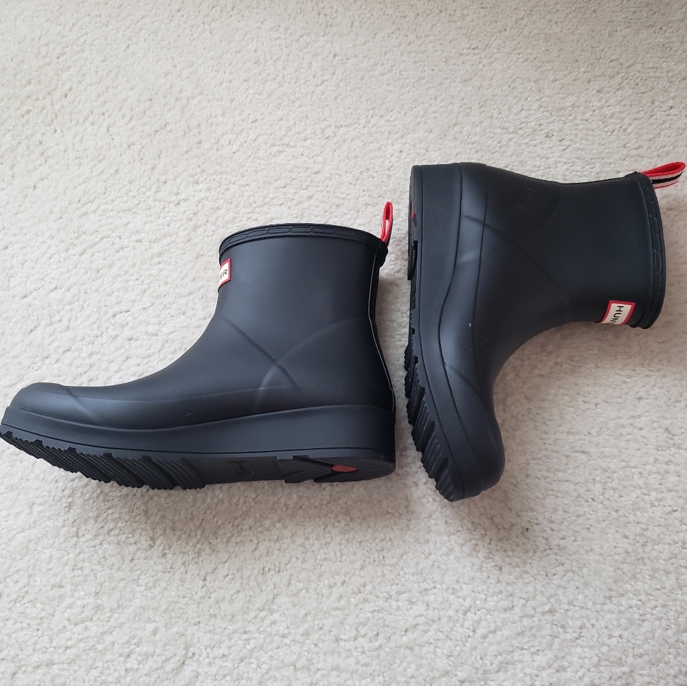 Hunter Play Short Rain Boot Black Size 8